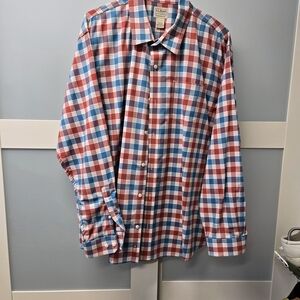 LL Bean Shirt Men's XXL Traditional Long Sleeve Multicolor Check Cotton